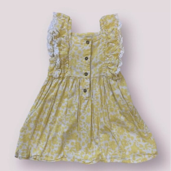 Toddler Girl Yellow And White Floral Dress Size 2T Summer Spring Clothes - Picture 2 of 3